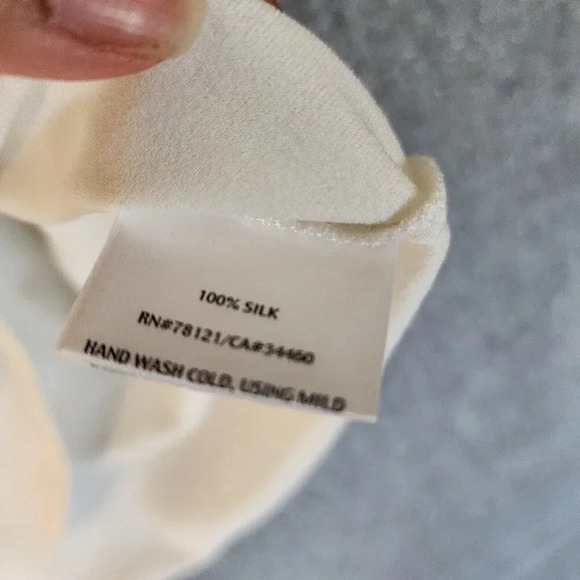 New Eileen Fisher Tank Top Women's Size 1X White 100% Silk Sleeveless Stretchy - Picture 4 of 5